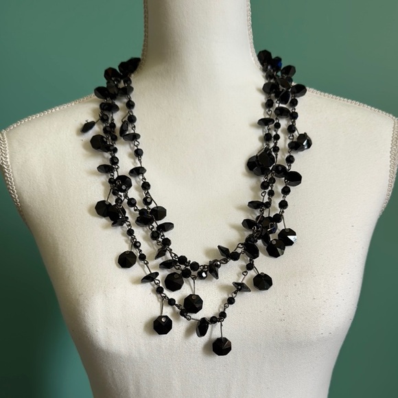 Black Multi-Strand Floating Necklace - Picture 1 of 4